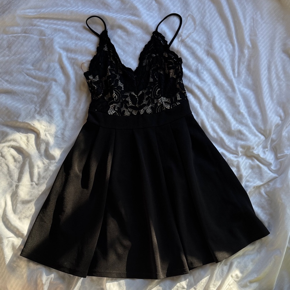 Windsor Black Lace Mini Dress